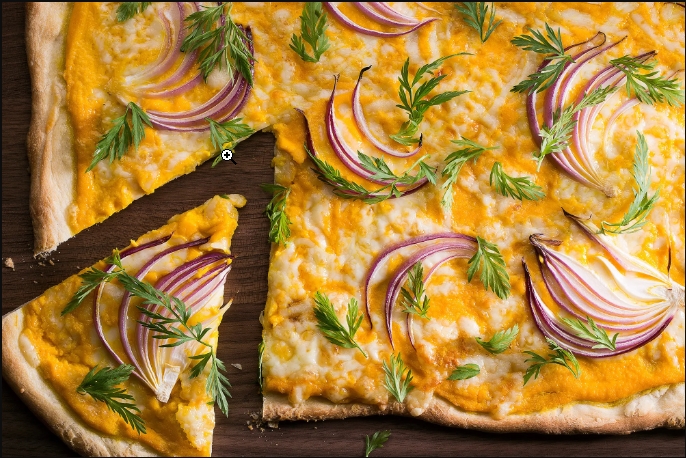 Pizza de masa de zanahoria